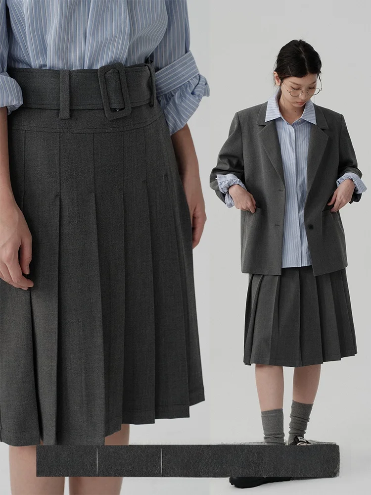 

Костюм Veega Chic: пиджак на одной пуговице и юбка со складками, комплект из двух предметов, модная осенняя деловая одежда для женщин