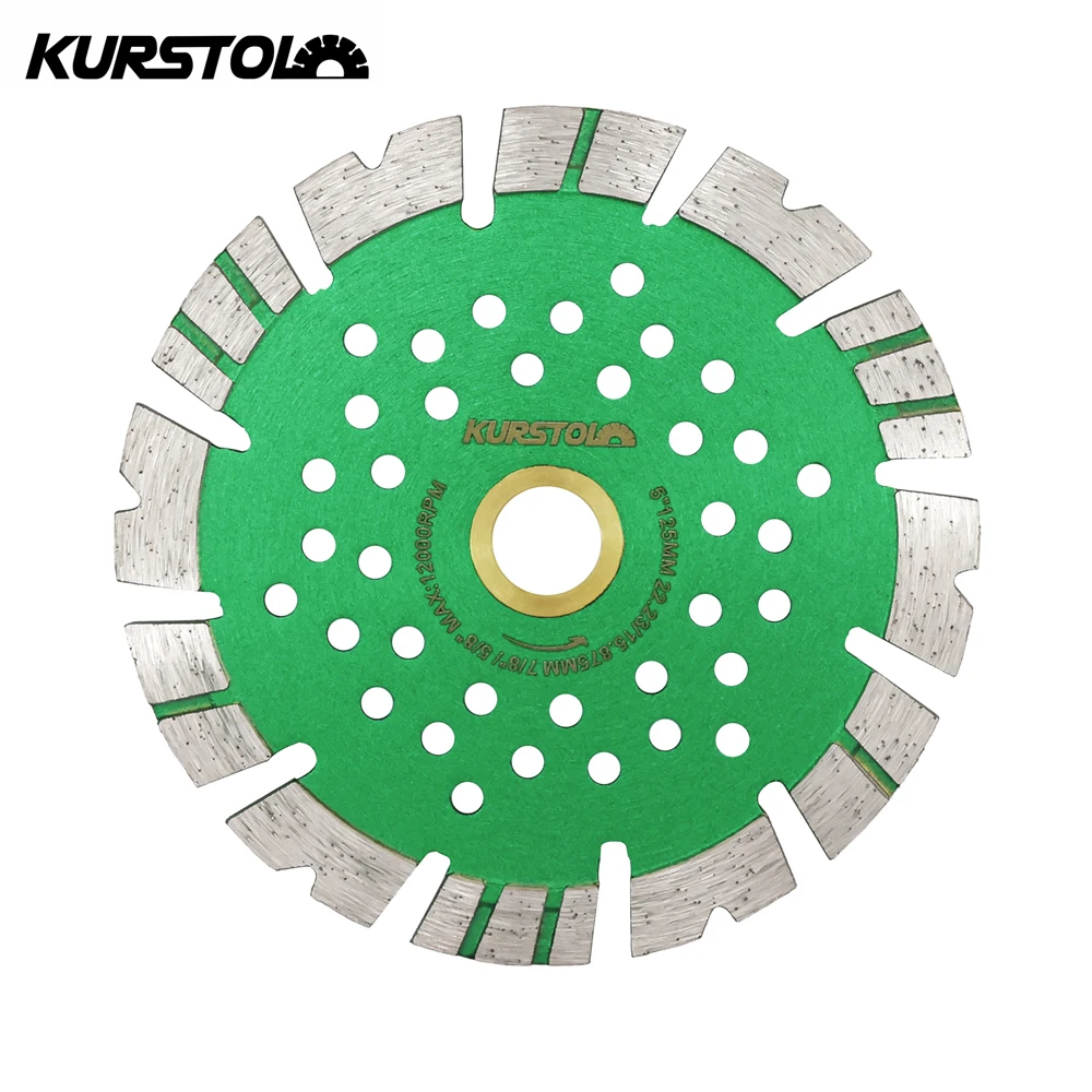 KURSTOL Concrete Dry Cutting Disc 125mm 1pc Granite Masonry Reinforced Concrete Natural Stone Paver Diamond Saw  Cutting Disc