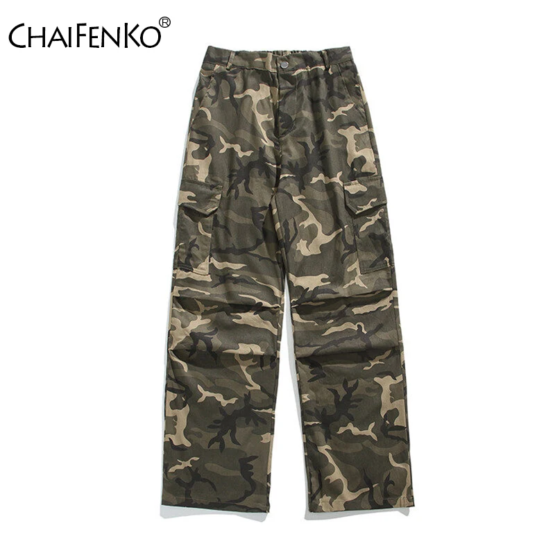 

Spring Autumn Retro Fashion Men Casual Pants Outdoor Loose Multiple Pockets Sweat Pants New Simplicity Camouflage Cargo Pants