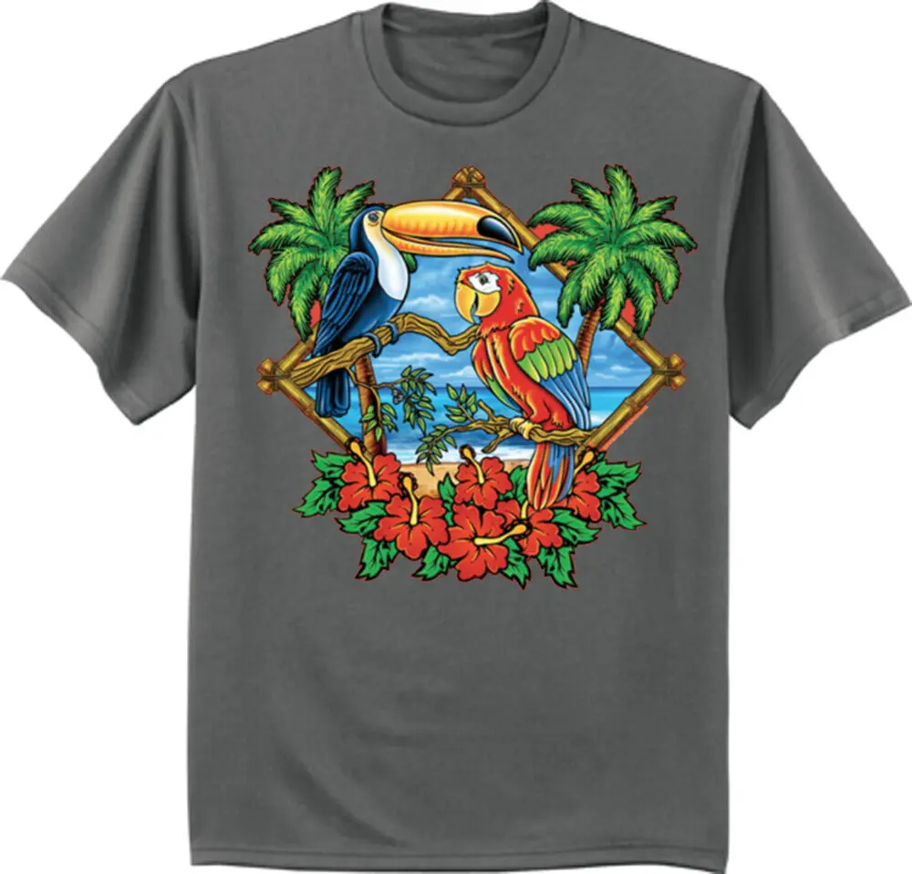 Camiseta de tucano-papagaio para homens e mulheres, natureza tropical, camisas gráficas anime da vida selvagem, camiseta manga curta, tops Y2K, roupas