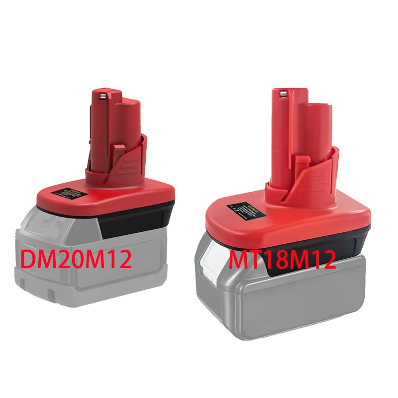 

DM20M12 MT18M12 Adapter for Milwaukee/DeWalt/Makita 18V/20V Lithium Batteries Converted To for Milwaukee M12 12V Battery Tools