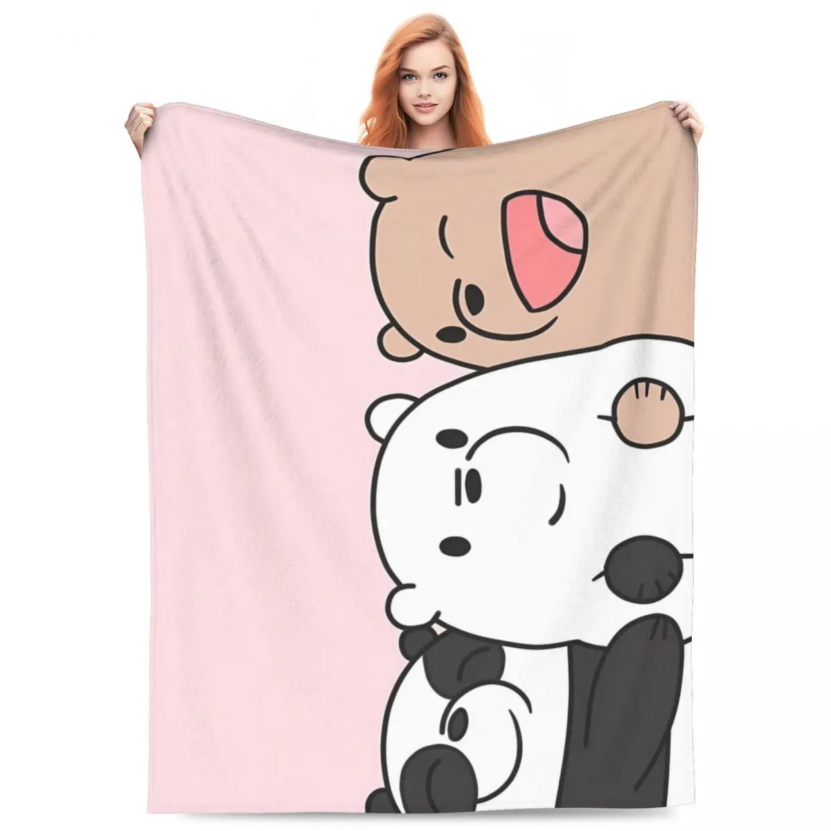 We Bare Bears Blankets Decorative Flannel Bedding Throws For Outdoor Super Soft Customized Quality Bedspread Birthday Gift