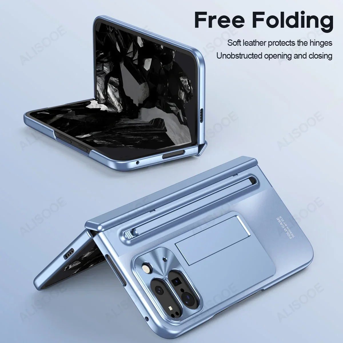 مع قلم اللمس Funda لجوجل بيكسل 10 برو حافظة قابلة للطي المفصلي فتحة القلم حامل حامل كوف مع زجاج الشاشة الأمامية