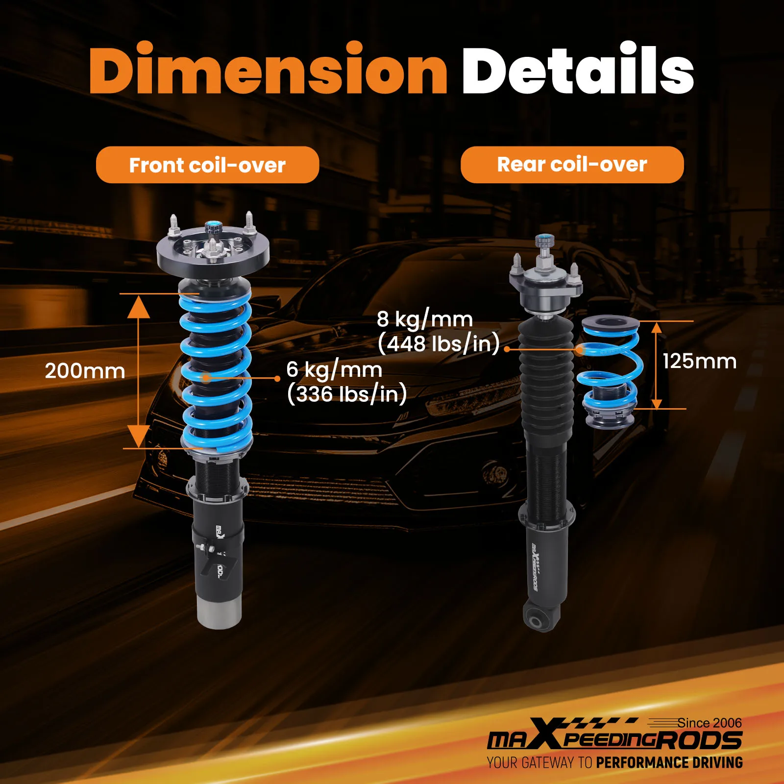 

Suspension Spring Coilover Shock Absorber for B M W 3 Series (E30) 316/316i/ 318i/ 320i/ 323i/ 325i/ 324D/324TD
