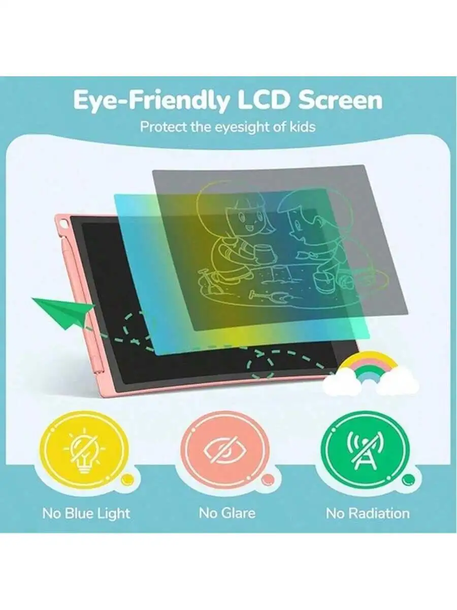 LCD Writing Tablet for Kids, Erasable Reusable Electronic Drawing Board, Portable No Ink Doodle Sketch Pad, Educational Learning Toy Gift for Boys Girls view 5