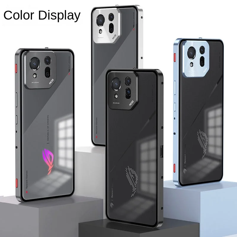 For Asus Rog Phone 8 AI2401 Case Shockproof Magnetic Metal Bumper Clear Matte Hard Back Cover Phone Case for Asus Rog Phone8 5G image 2