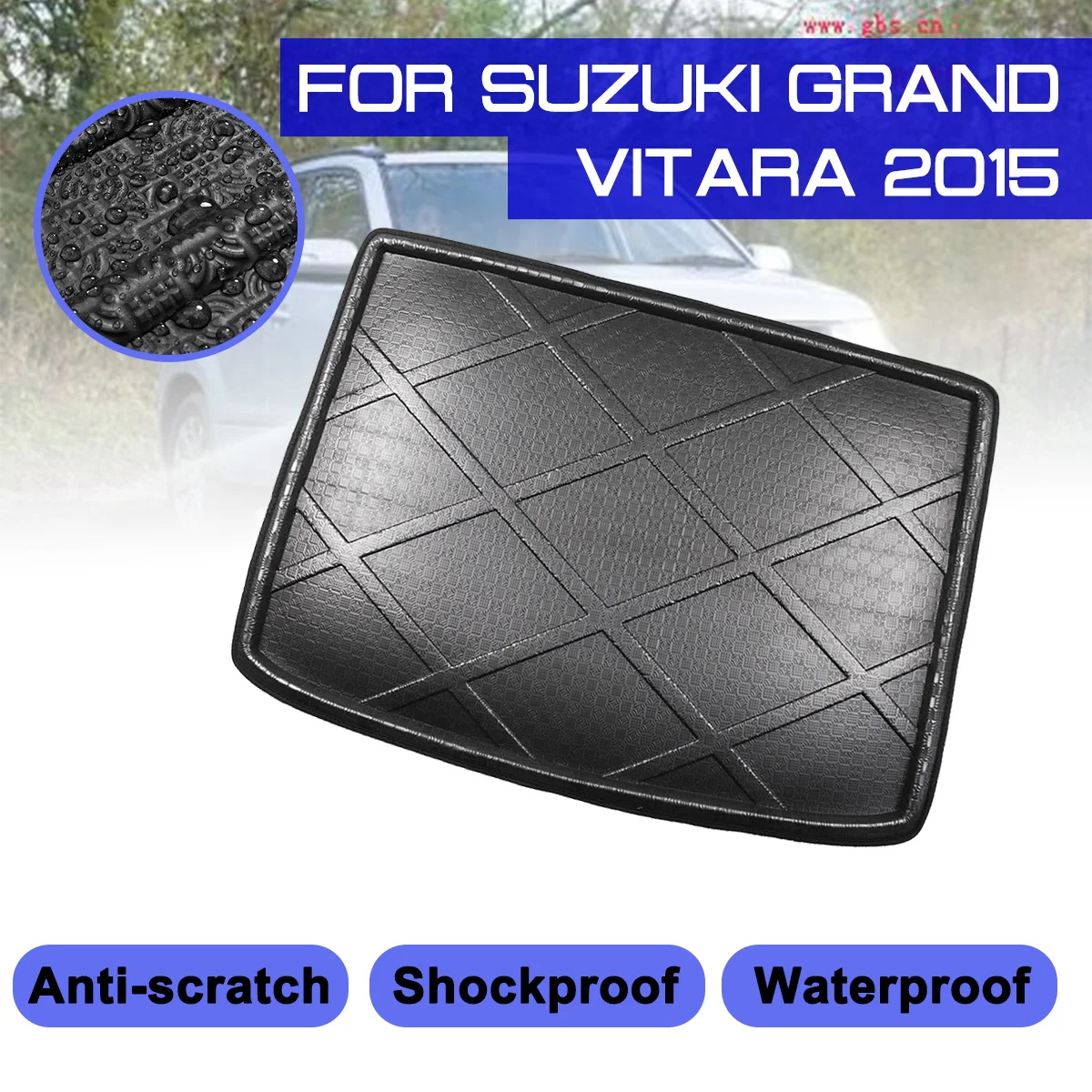 For Suzuki Grand Vitara 2015 Car Rear Trunk Boot Mat Waterproof Floor Mats Carpet Anti Mud Tray Cargo Liner