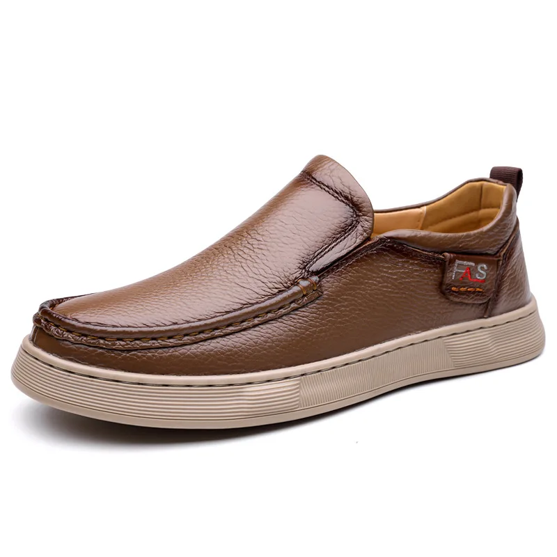 

Spring Autumn New Casual Leather Shoes for Men Solid Color Fashion Loafers Male Business Soft Sole Designer Shoes Man