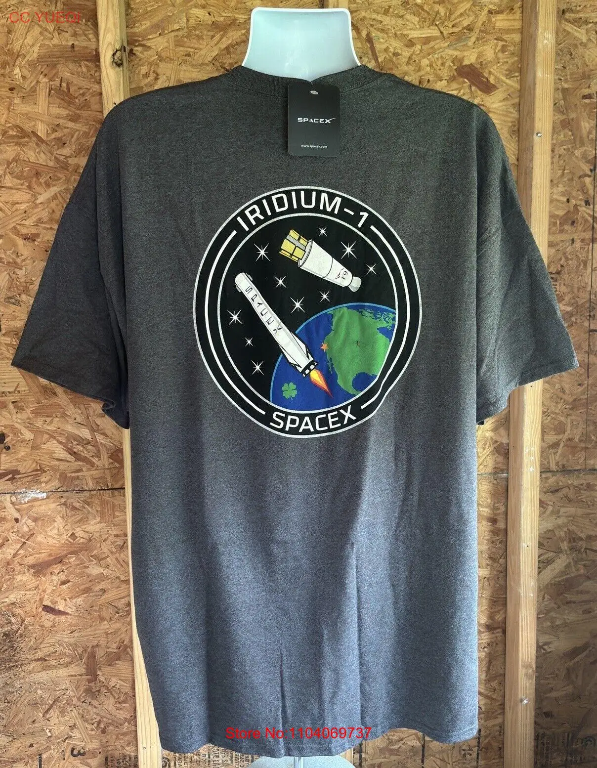 NWT Space X Iridium 1 T Shirt Mens 3XL Gray Short Sleeve Crewneck