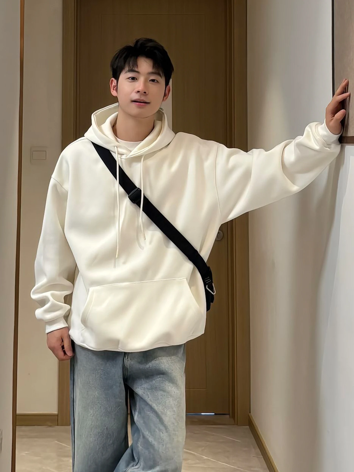 

Мужская толстовка Cleanfit с капюшоном, однотонная, в американском стиле, свободного кроя, для повседневной носки, с длинным рукавом, антиоксидантная, весна-осень-зима