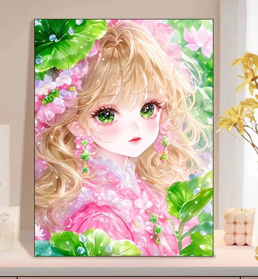 Wallpaper Art And Craft - ภาพวาดเพชร 5D DIY สาวสวย งานศิลปะปักครอสสติช โมเสกเพชรเต็มพื้นที่