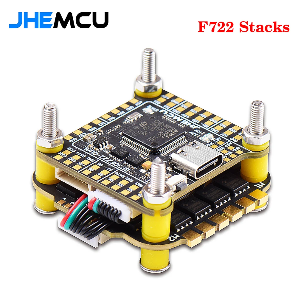 

JHEMCU F722 стыки F722 двойной контроллер полета с RuiBet 60A ESC черный ящик 16 Мб 3-6S Lipo 30,5x30,5 мм для радиоуправляемого FPV Фристайл дрона