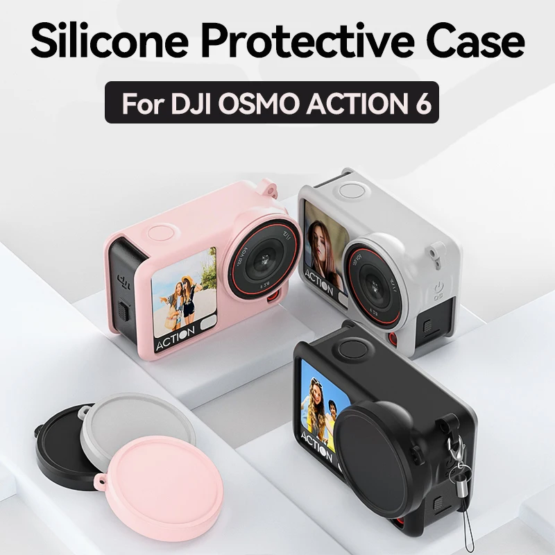Für DJI OSMO ACTION 6 9H gehärtete Glasfolie + Mini-Tragetasche + Objektivschutzhülle für DJI OSMO ACTION 6 Kamera