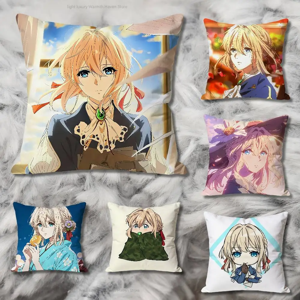 

V-Violet E-Evergardens Anime Celebrity Merchandise All-Match Printed Pillow Case Sofa Car Office Room Decoration Protector