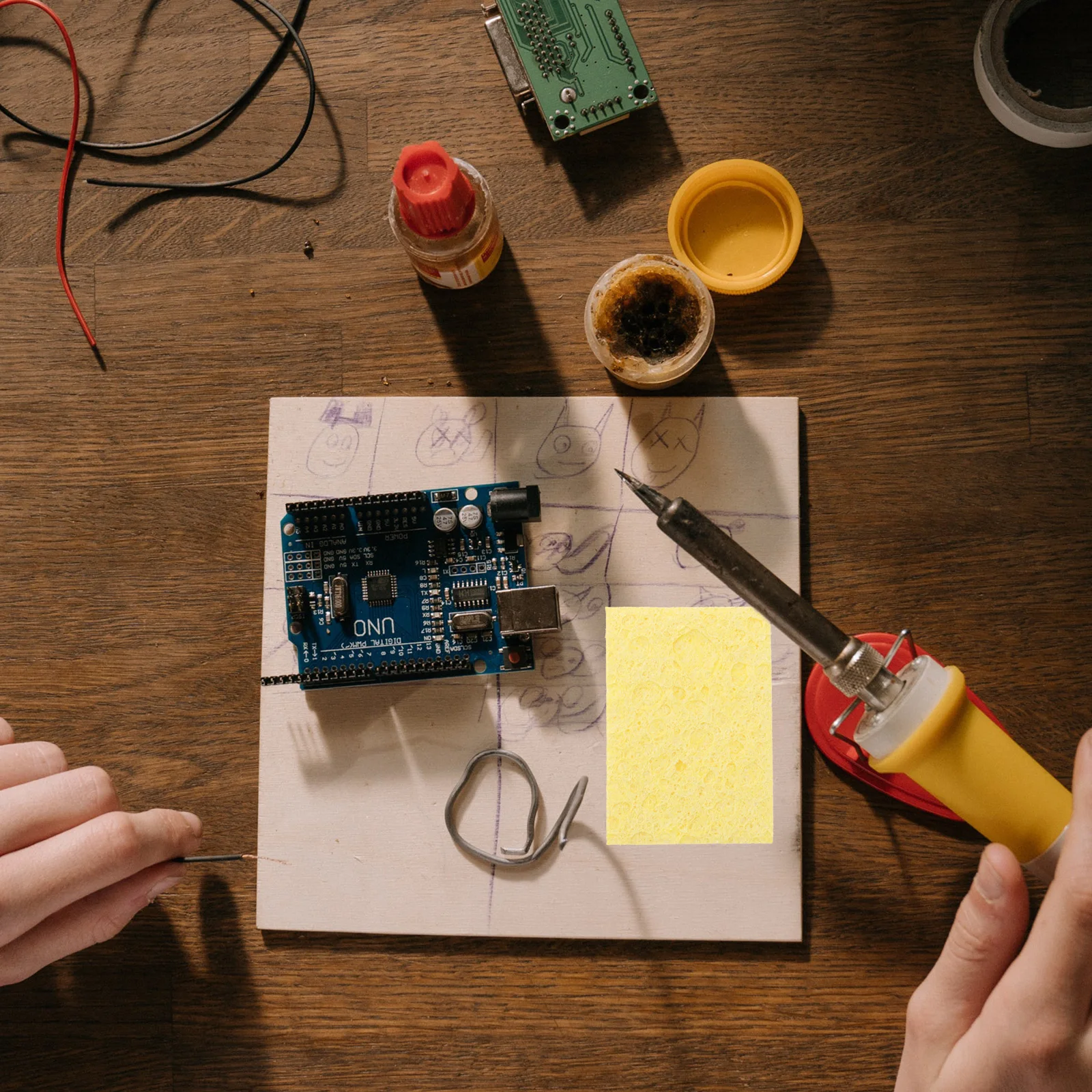 

30 Pcs Soldering Iron Sponge Tin Soft Color Cleaning Sponges Brass Tip Cleaner Dad