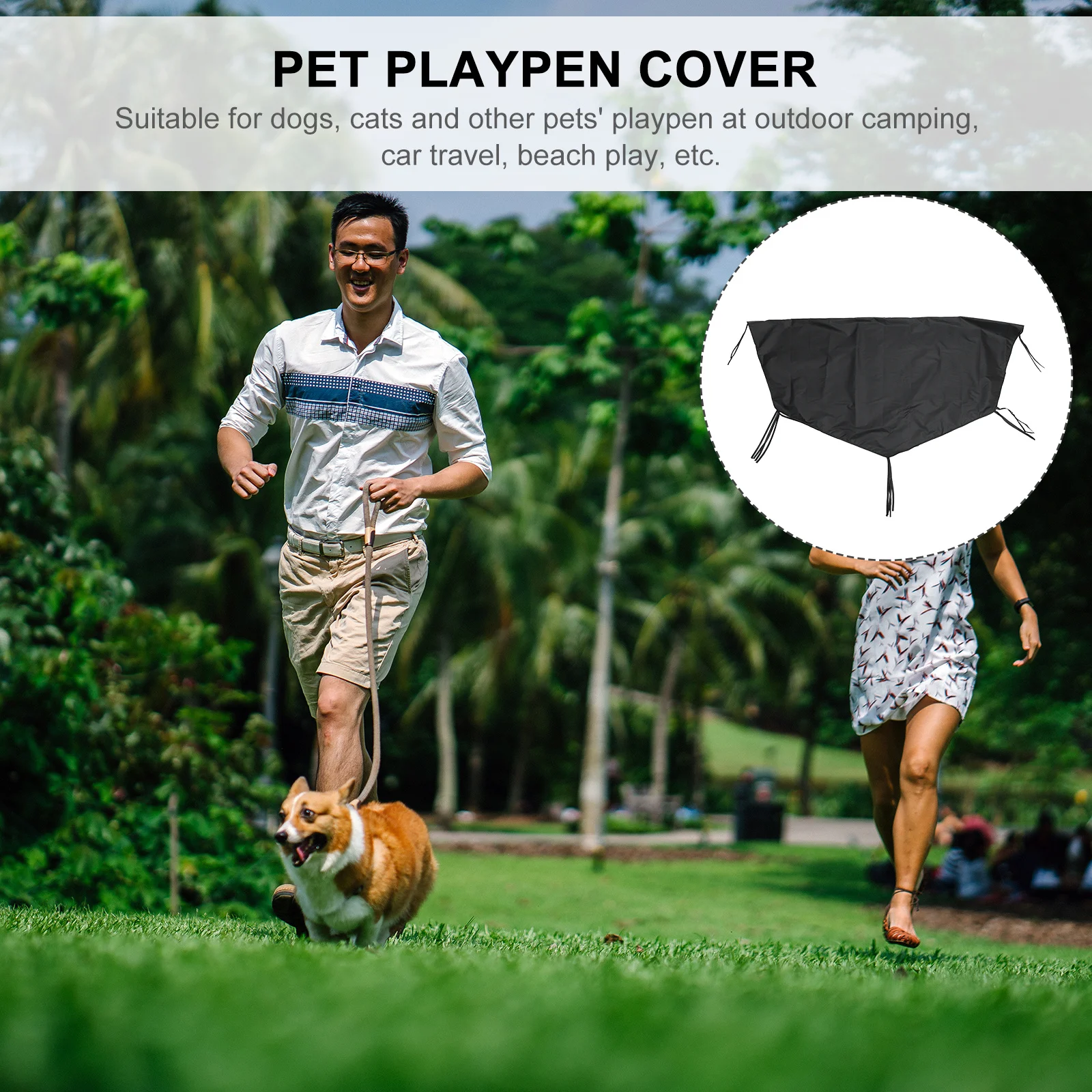 Copertura per tetto del box per cani Protezione solare impermeabile per esterni per cani Gatti Panno Oxford 210D Riparo portatile facile da installare