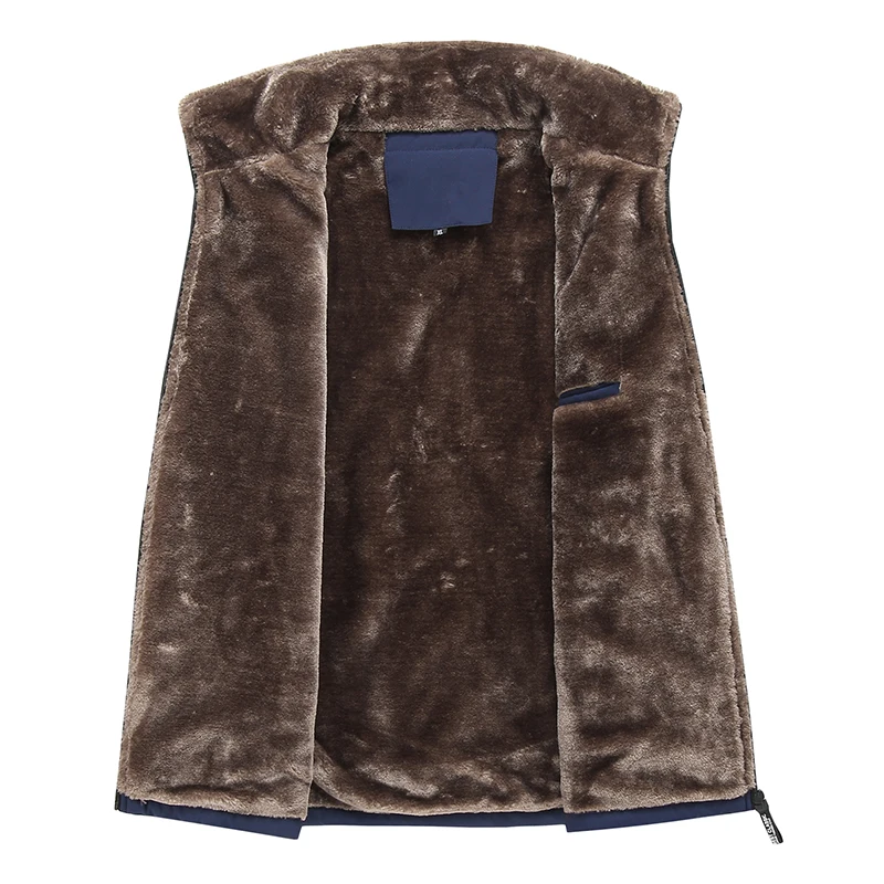 Belle veste parka épaisse en peluche à col montant pour homme, manteau d'hiver chaud et épais avec fermeture éclair, taille 5XL