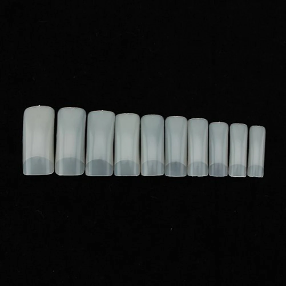 

500pcs False Nails Set White Resin 10 Sizes 50 Pieces Pre Numbered Bags Suitable Gel Acrylic Applications DIY Wedding Party