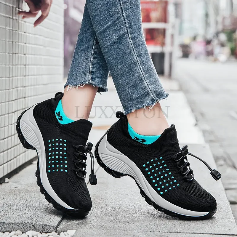 Women Shoes High Quality Casual Mesh Sneakers Women Sport Plus Size Socks Shoes  Lightweight Sneaker Footwear Basket Shoes Women