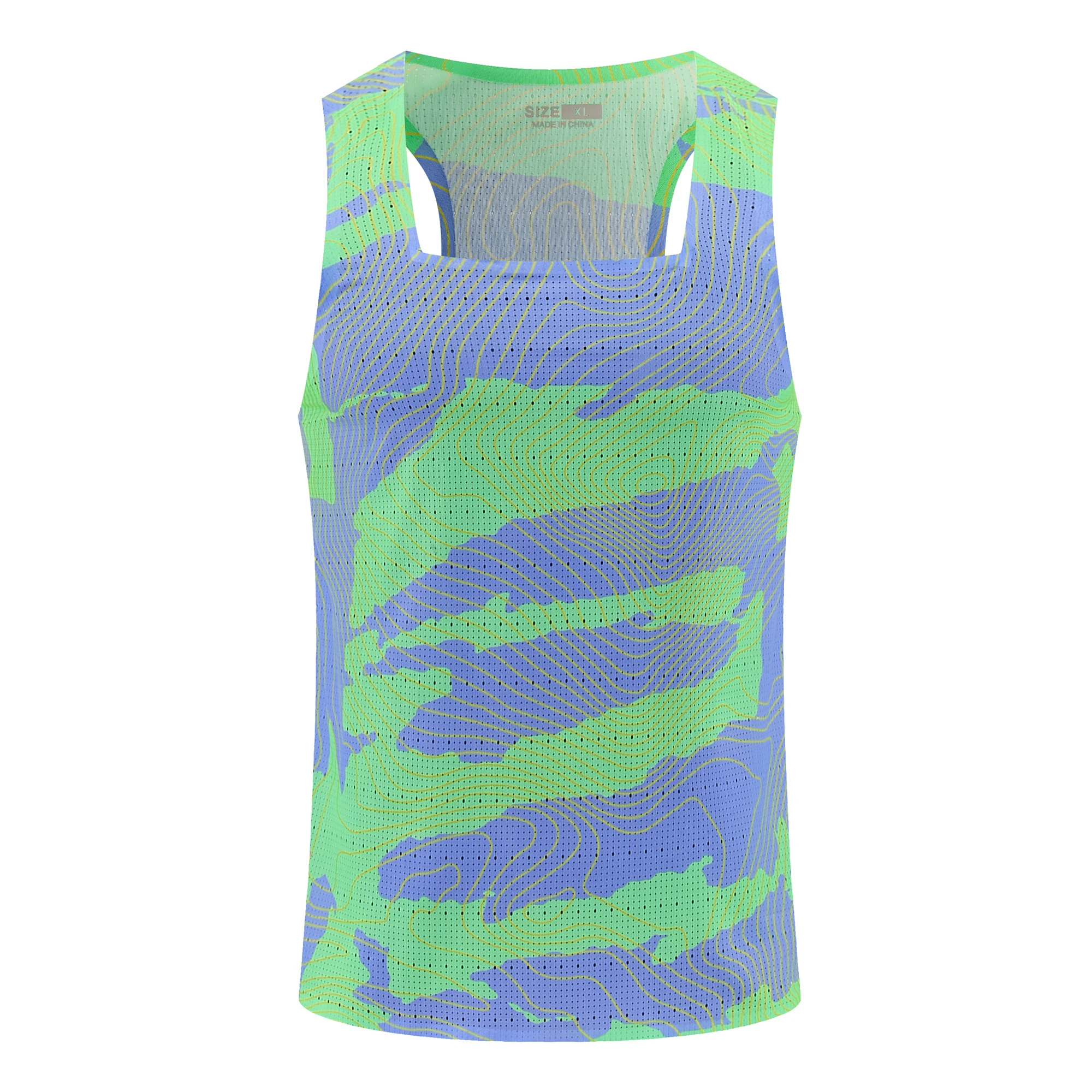 Mens Running Vests Drilling Breathable Lightweight Shirts Tops Athletics Tank Speed Outdoor Sports Fitness Sleeveless Clothing