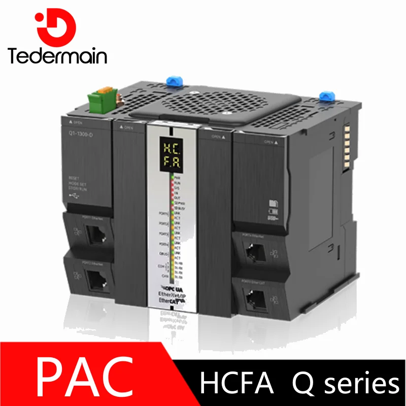 HCFA PAC PLC Q0-1100-D Q0-1200-D Q1-1200-D Q1-1300-D supports the IEC61131-3 programming standard EtherCAT, CANOpen, CODESYS