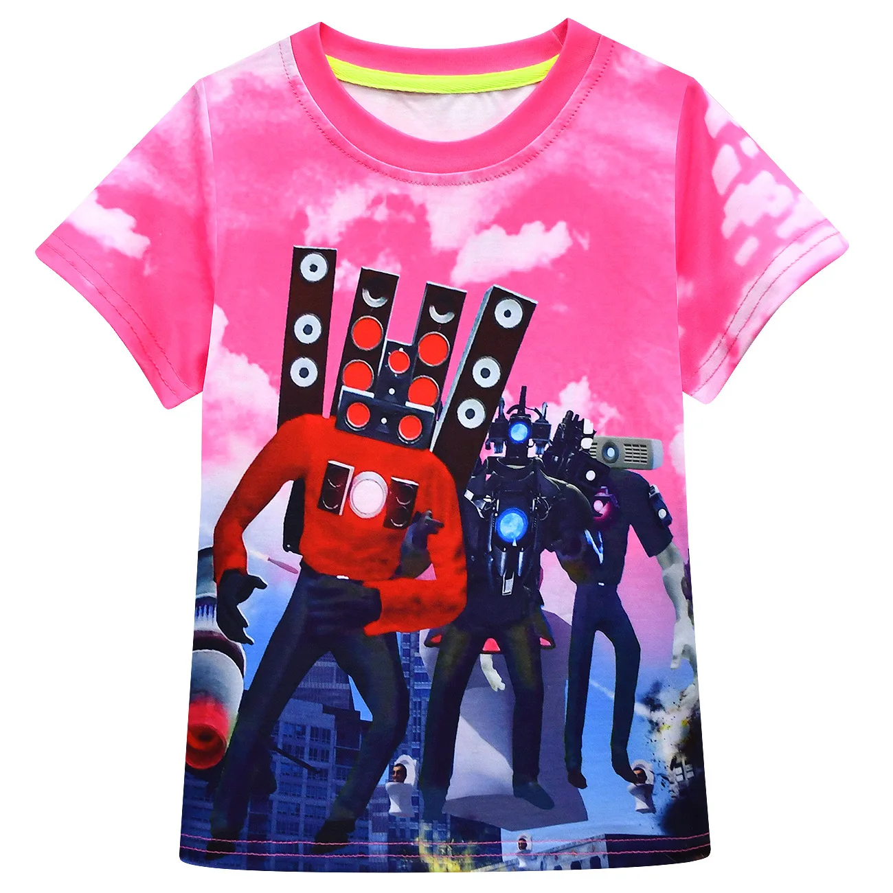 Camiseta de manga corta para niños y niñas, disfraces de Cosplay de inodoro Skibidi, Tops con estampado de dibujos animados para hombres y cámaras de TV, ropa de verano