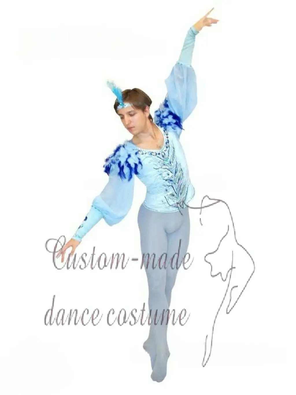 2023 new blue bird role ballet men men's ballet clothing high-end private custom adult children performance competition clothing