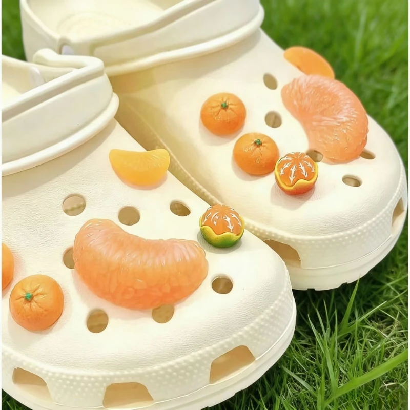 Simulated Orange Flap Series Clogs Funny Shoe Buckle Accessory Popular Footwear DIY Designer Charms Ins Decoration