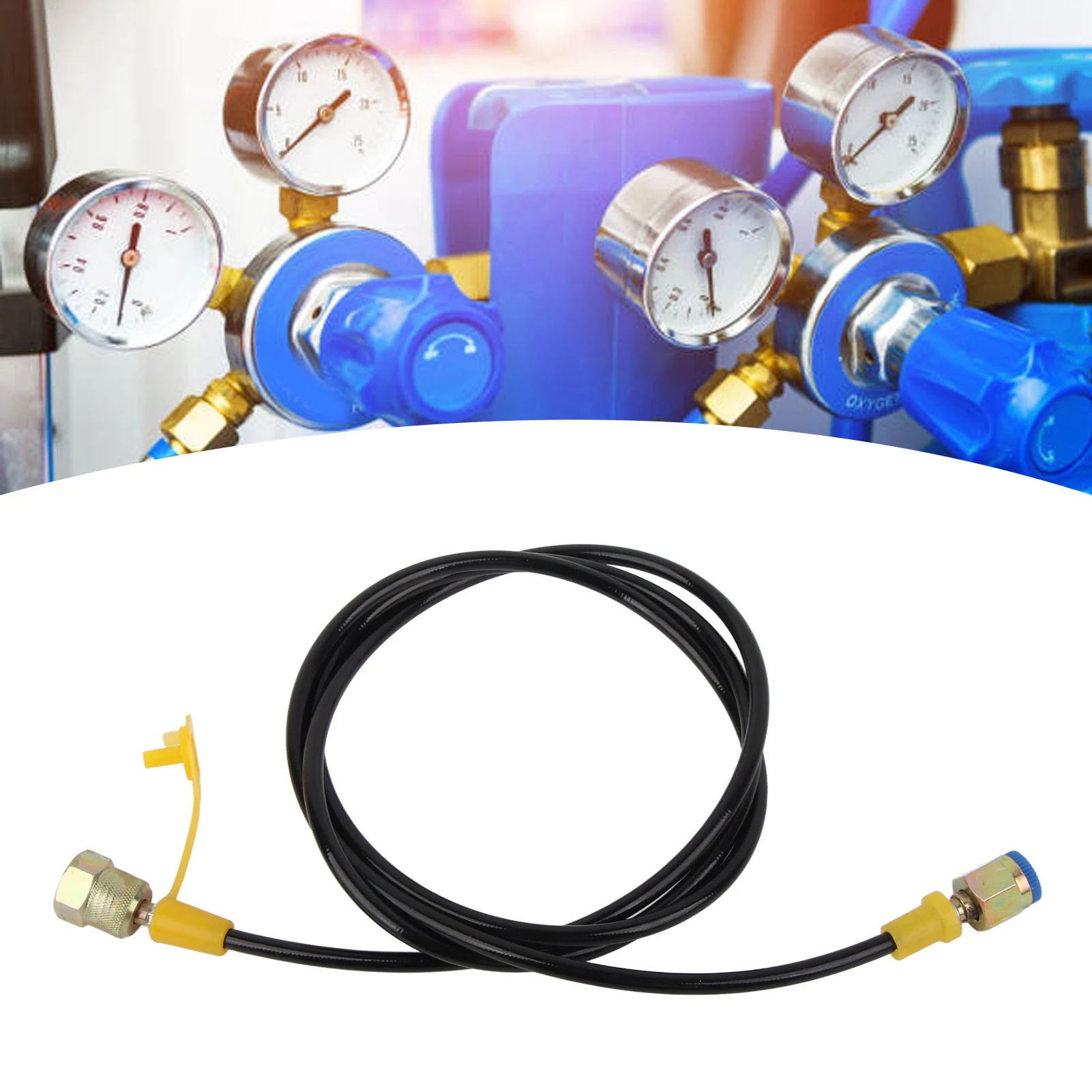 Hydraulic Hose Hydraulic Pressure Test Hose 1.5m/4FT M16x2‑1/4BSP Testing Coupling Point 630Bar DN3 Hydraulic Test Hose 1/4BSP
