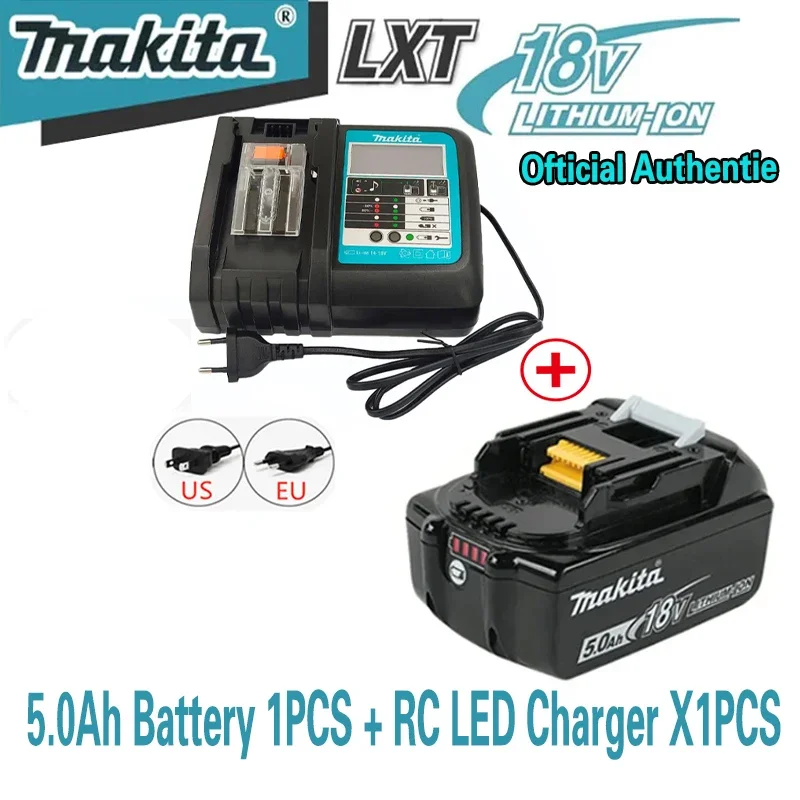 6.0Ah 18V Makita Genuine Tool Battery, LED Display Rechargeable Battery for Makita 18v Replaceable Power Tool Battery+Charger