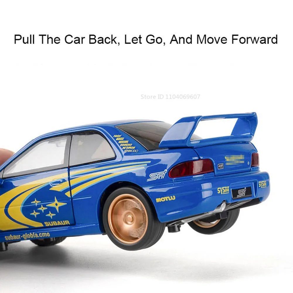 1:32 سوبارو امبريزا لعبة مجسمة سيارات رياضية سبيكة دييكاست مصغرة السيارات الخارقة الصوت ضوء الأبواب مفتوحة التراجع للأطفال الهدايا #4