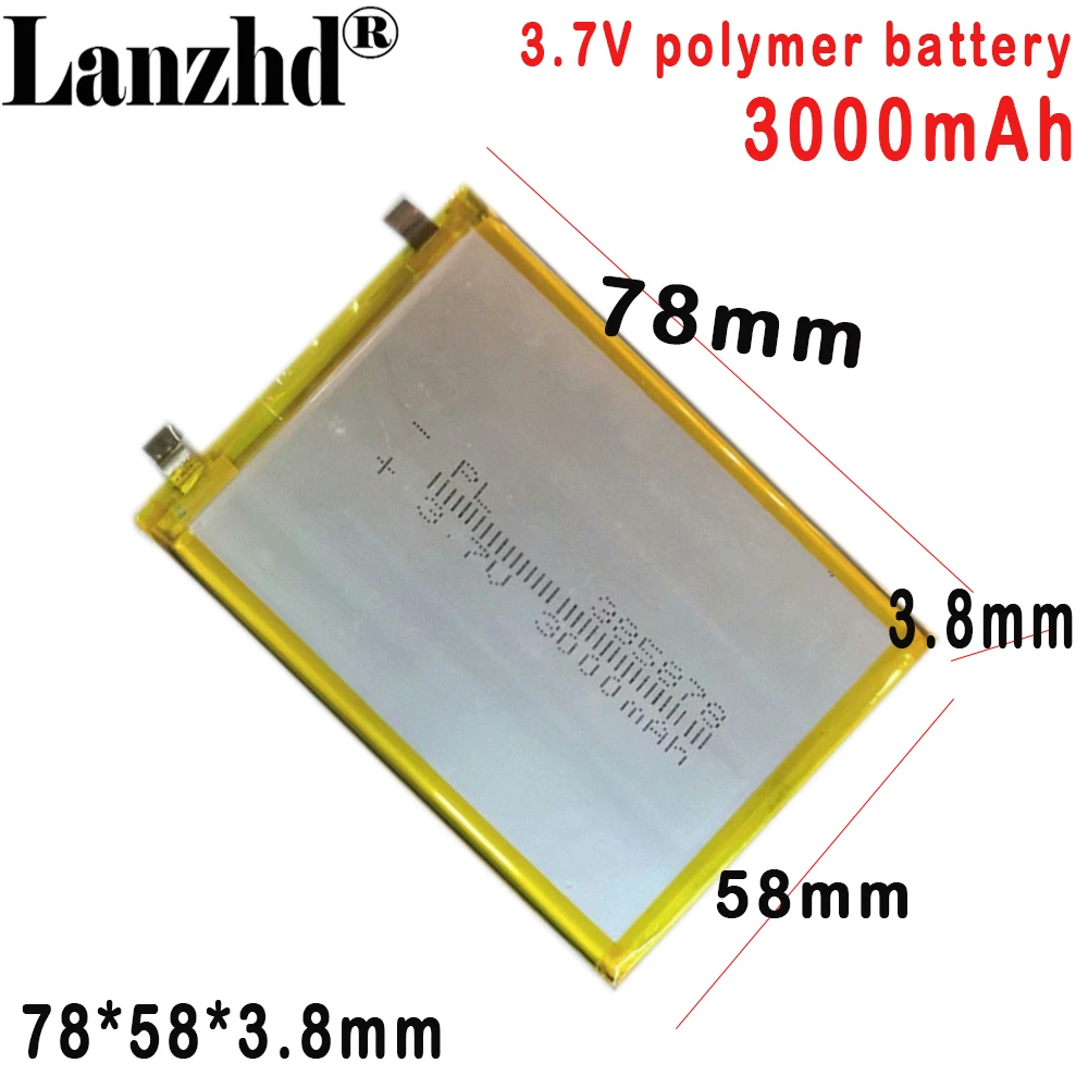 385878 3.8V Li polymer lithium battery For 3000mAh high voltage 4.35V mobile phone built-in electric fast charging source