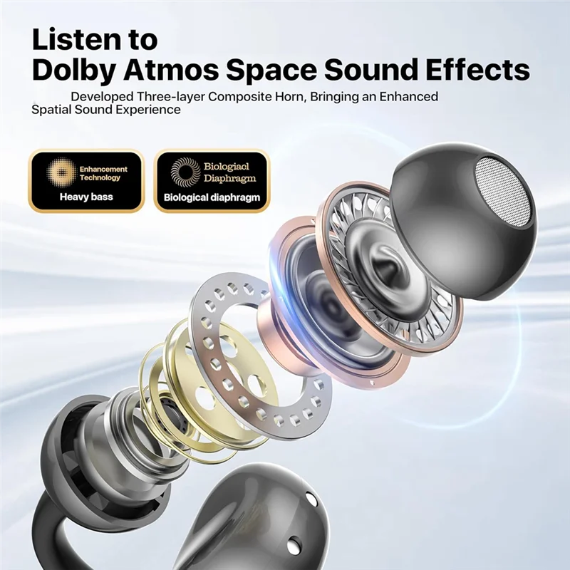 Penyumbat Telinga Penerjemah AI Penyumbat Telinga Bluetooth Terjemahan Waktu Nyata 144 Bahasa Desain Clip-On Telinga Terbuka untuk Perjalanan, Bisnis-TCES