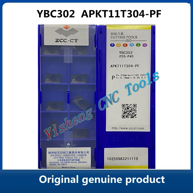 

Original ZCC CT YBG202 YBC302 APKT11T304-PF YBM251YBG302 YBG102 Milling Cutter Inserts CNC cutting tools