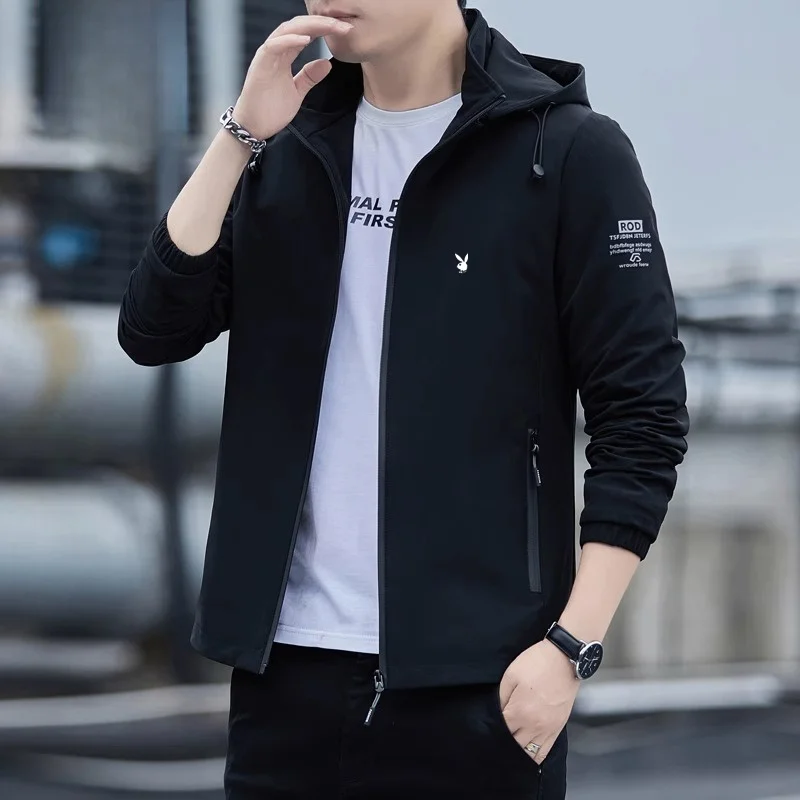 

Trendy Outdoor Windbreaker Jaet Autumn New Sle Couple Waterproof Unremovable Hood Zipper Closure Polyester Fiber