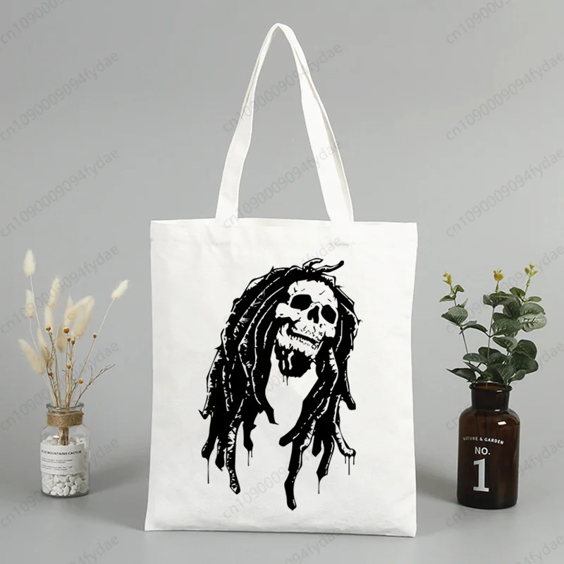 Bob Marley Reggae Music Hip Hop Fashion Customizable Handbags for Women Travel Shopper Shoulder Bags Print Beach Tote Bag