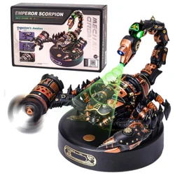 Robotime Rokr-rompecabezas 3D de Metal para niños, juego de bloques de construcción de estilo Industrial, con luz LED, para regalo