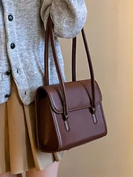 Borsa a tracolla testurizzata Vintage tinta unita borse da pendolarismo giornaliere per studenti sotto le ascelle borsa da donna in pelle PU nuova di alta qualità