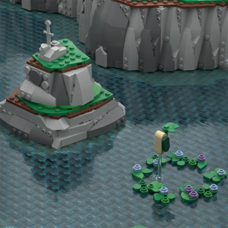 New 15425Pcs Famous Botw Game Series Great Plateau Pond Moc Street View Model Custom Puzzle Diy Creative Ideas Kids Toys Gifts