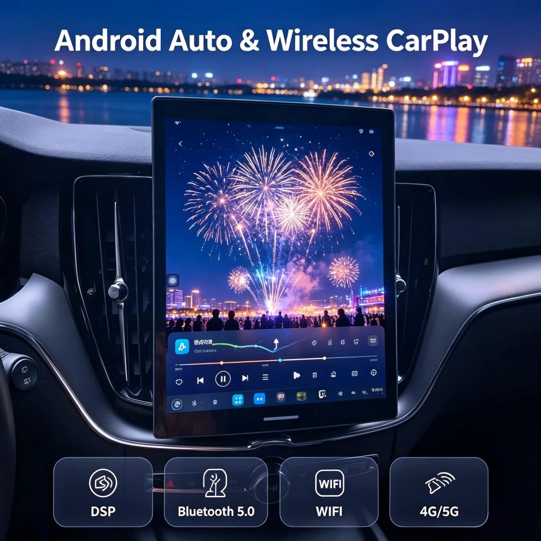 Wireless CarPlay Android Auto Android13 Car Stereo Multimedia GPS Navi HU For Volvo XC90 XC60 XC40 S90 S60 V90 V60 2015‑2026 DSP