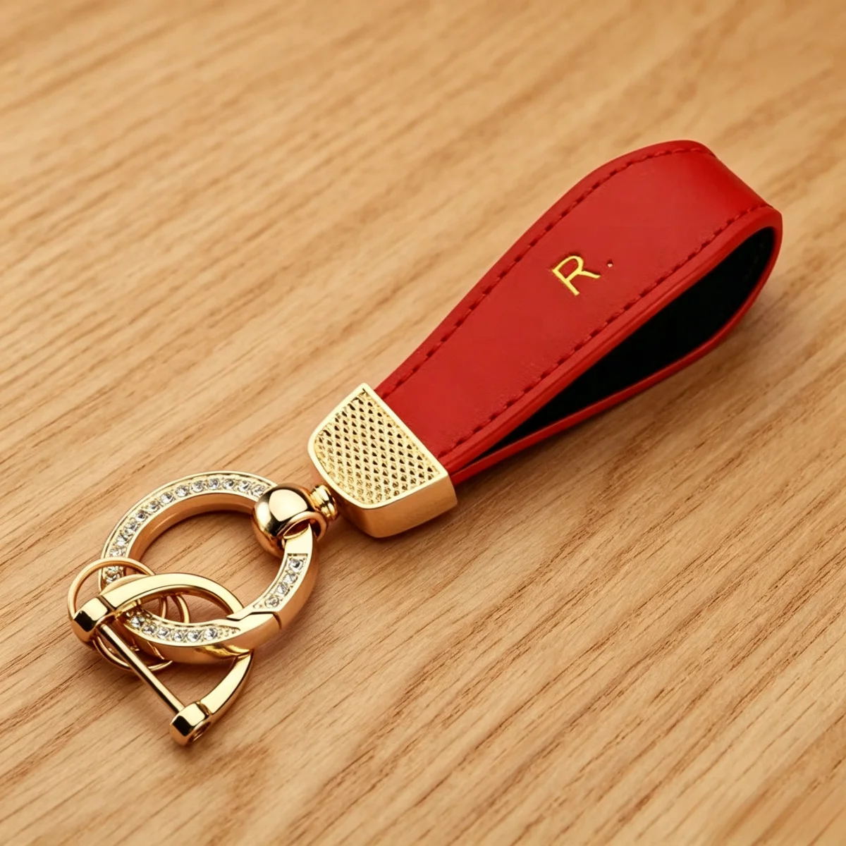 Luxus-Autoschlüsselanhänger mit Strass-Anhänger, Leder-Schlüsselring-Halter, Taschen- und Gepäck-Charm, Geschenk für Frauen und Männer, Mädchenhaft, Zinklegierung 2026 – Detail 14