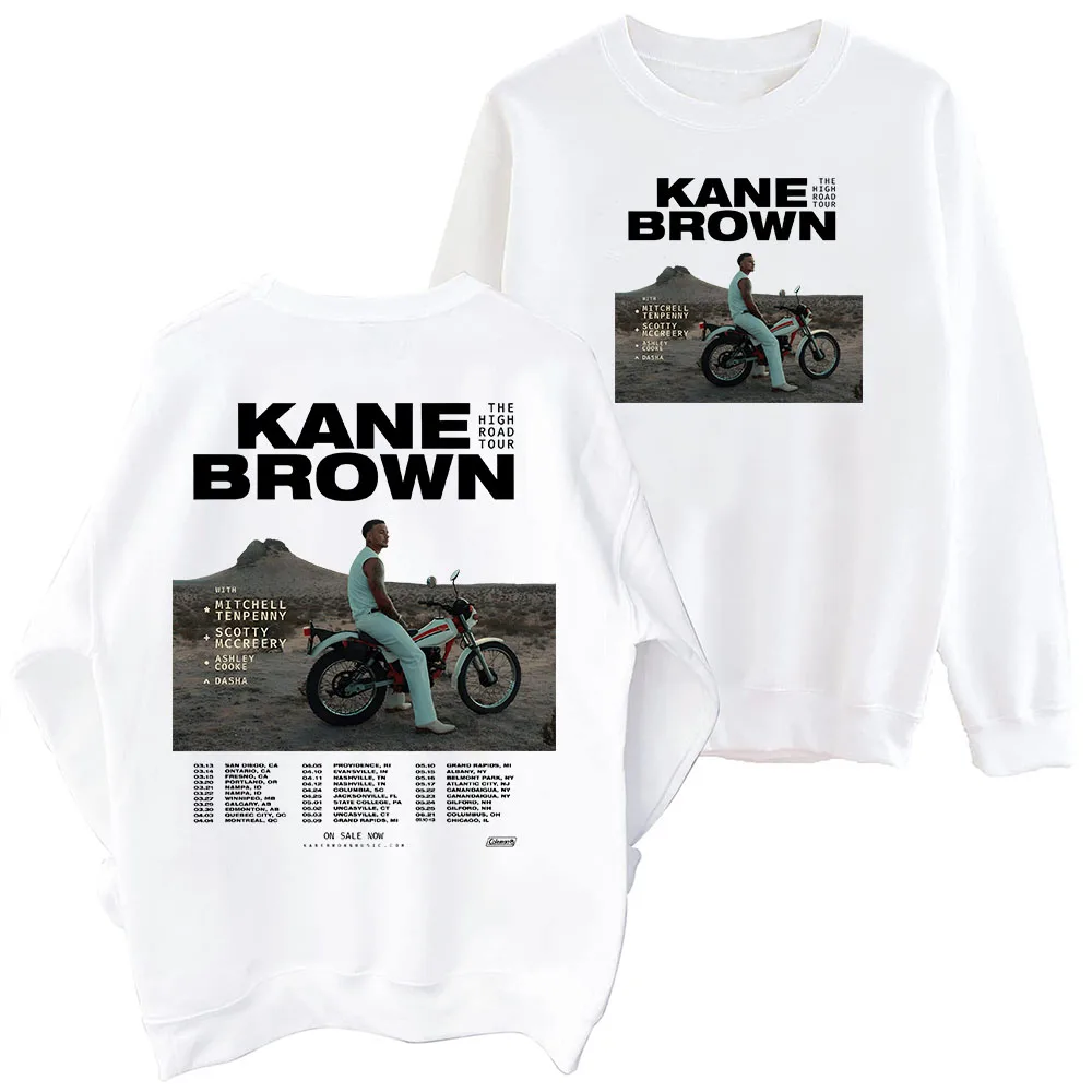 Kane Brown 2025 The High Road Tour Sweatshirt Harajuku Round Neck Long Sleeve Oversized Tops Fans Gift Tops