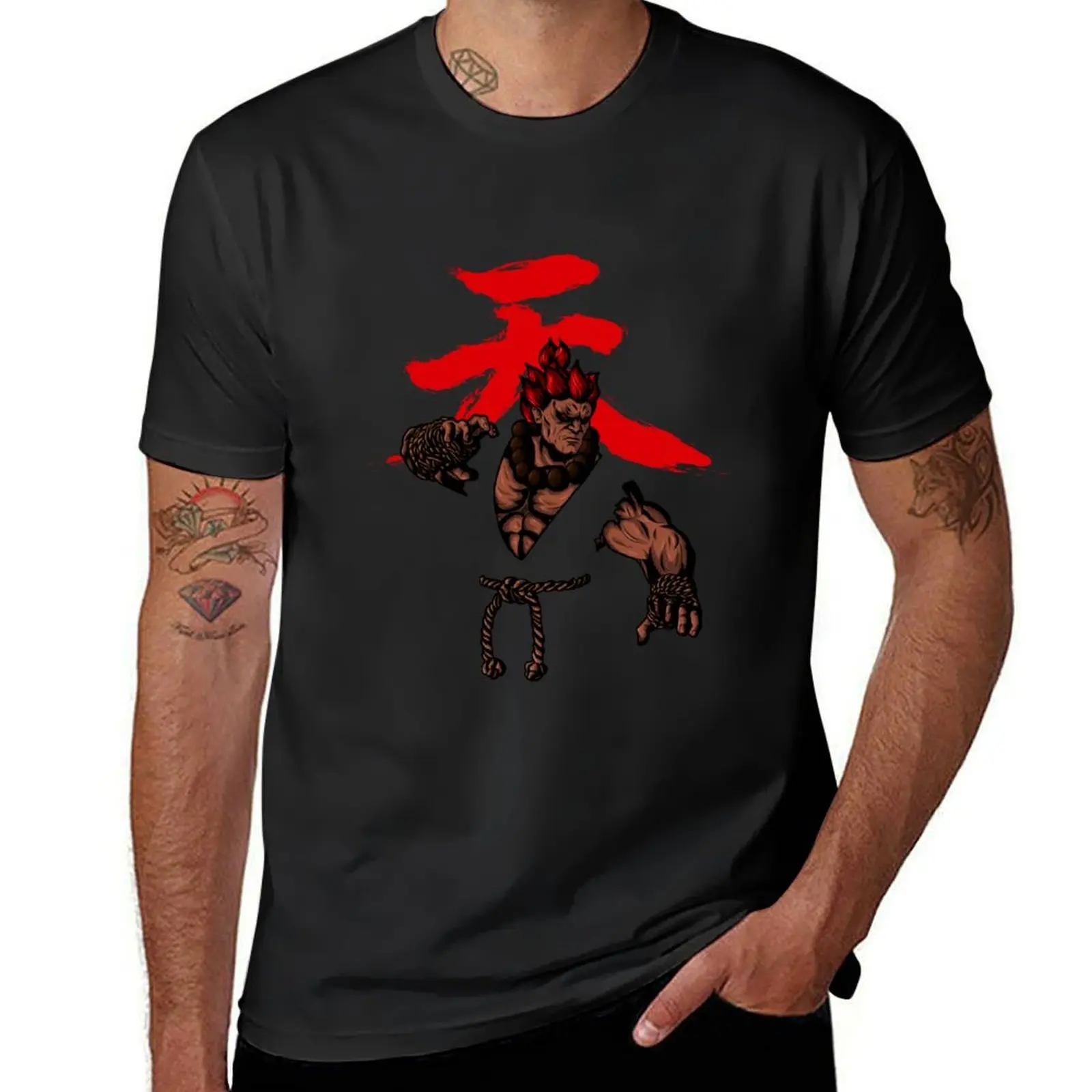 

AKUMA T-Shirt vintage clothes summer clothes customs design your own anime Men's t-shirt