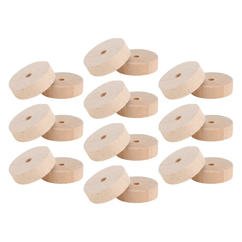 20 pcs Handmade Car Wood Wheels 35Mm With 5Mm Center Hole Natural Unfinished Diy Craft Supplies For Cars Kids Projects Wooden