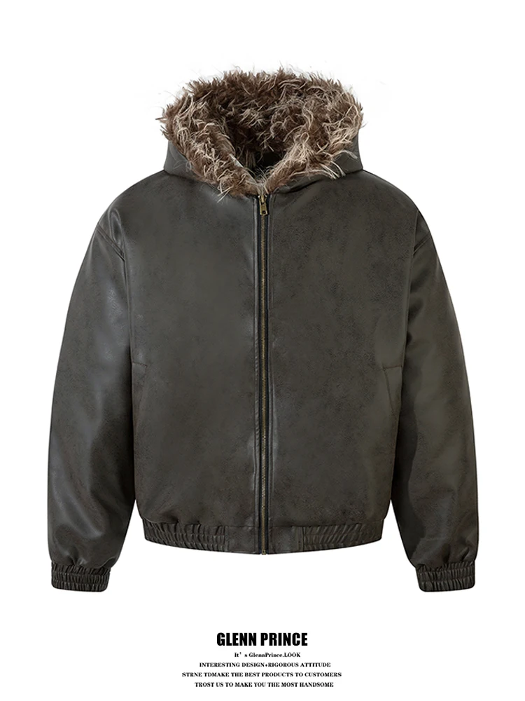 

Мужская хлопковая куртка в американском ретро-стиле с капюшоном и воротником из искусственного меха, дизайнерская модель Mountain Eagle, верхняя одежда