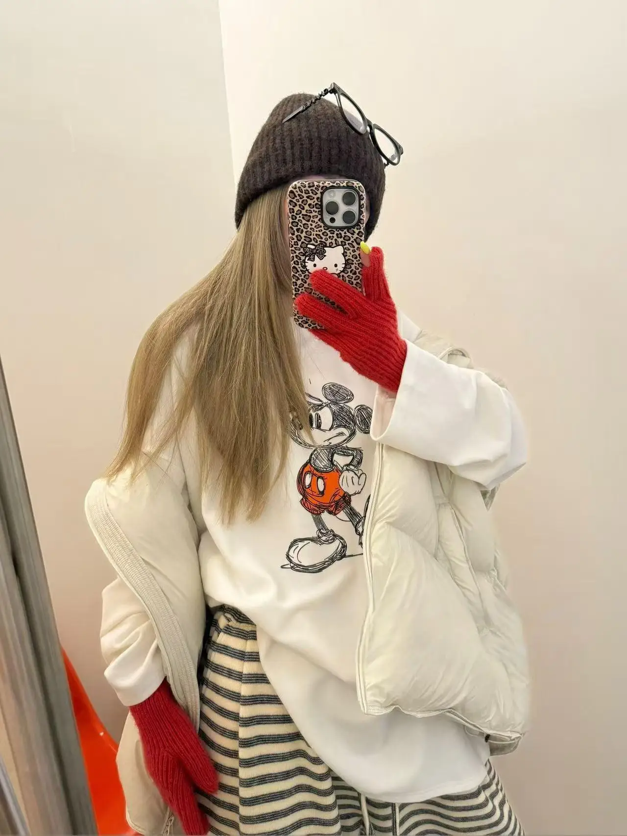 

Свободная женская футболка с длинным рукавом, осенне-зимняя новинка из Донгдэмун, корейский топ с мультяшным принтом Miey для девочек