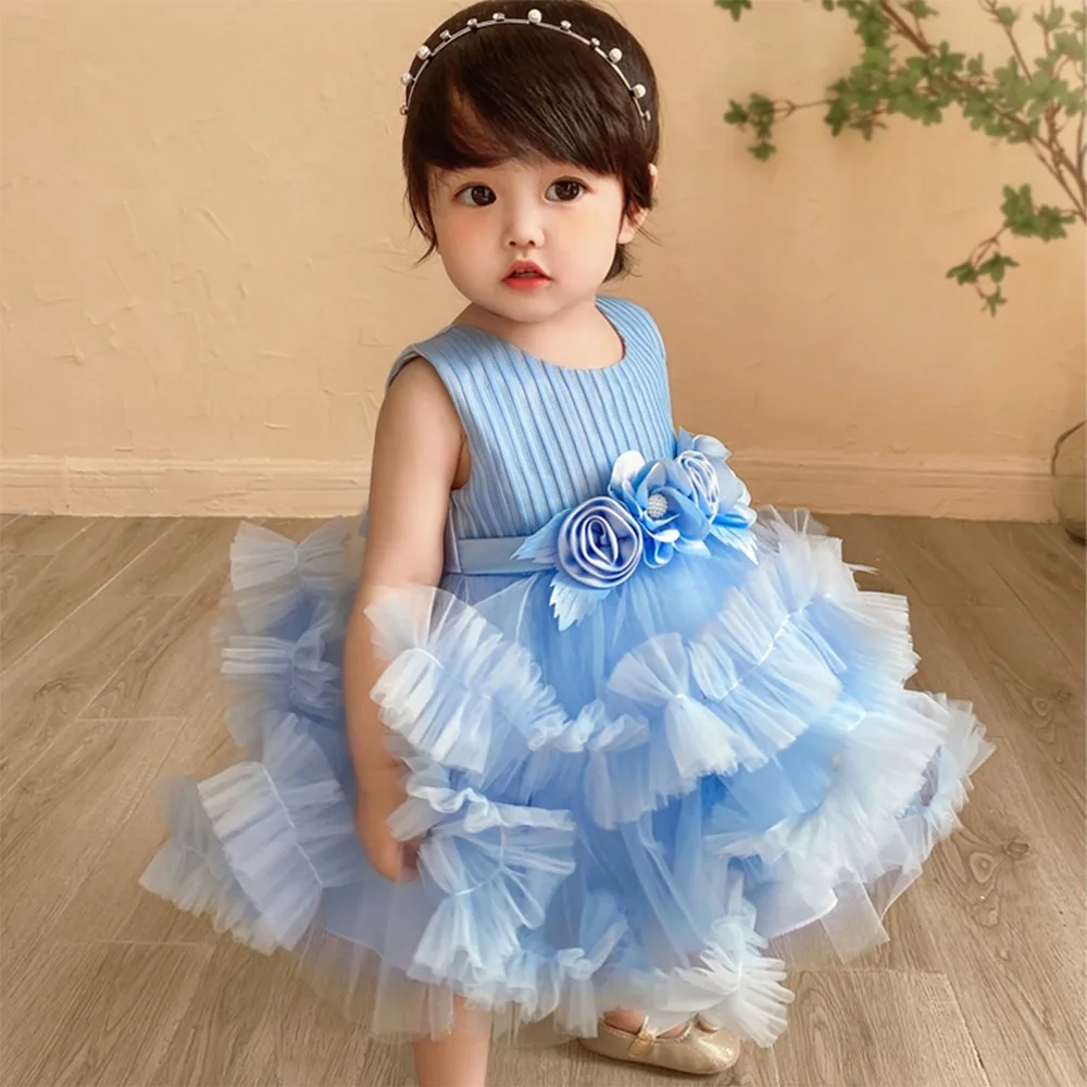 Newborn baby dress New children sleeveless gauze dress short-sleeved Korean girl clothes