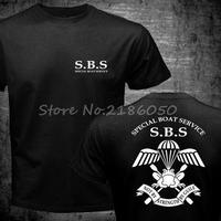 New SBS Special Boat Service United Kingdom Special Forces Army Sas T-shirt Mens Harajuku Black Cotton Tees Shirt