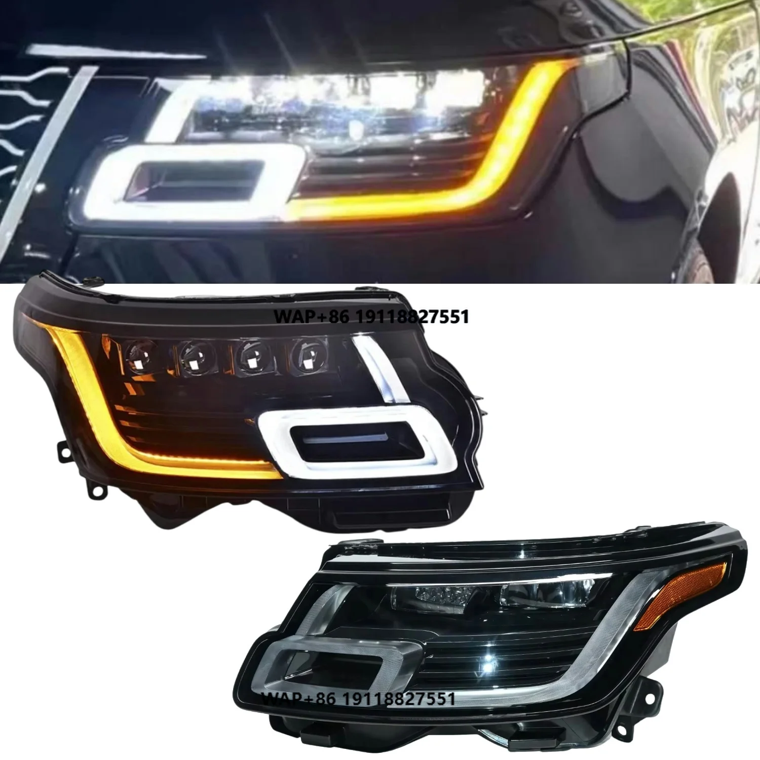 

Sport Autobiography 2014-2017 DRL LED Modified Headlight Assembly Upgrade Front Head Lamp Auto Parts for Land Rover