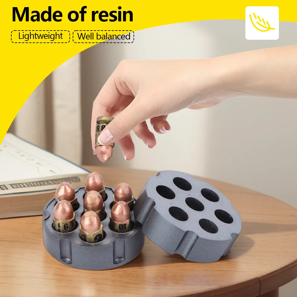 7Pcs Bullets Dice Set Role Playing Dice with Dice Base Resin Game Dice Pub Entertainment Game Props for Board Game Lovers